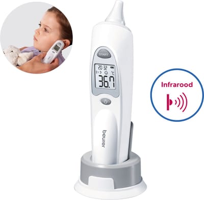 Beurer FT 58 Infrarood Oorthermometer – Thermometer Baby & Volwassenen – Hygiënisch – Inclusief 10 Beschermkappen & Opbergbox