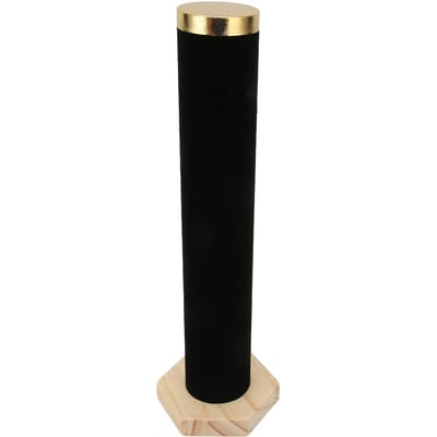 Velours Tour Vertical Noir Présentoir Bracelet Bijoux Montre Support Barre en T pour Bandeau Chambre black