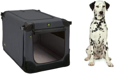 Hondenbox Opvouwbaar - Kennel Reismand - Veilig Transport - Waterdichte Nylon Hoes - 92 x 64 x 64 cm - Antraciet