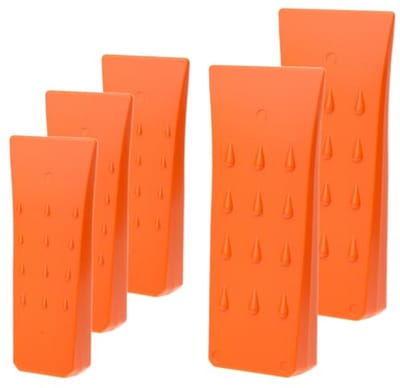 5-pack veilige klovenwig 15CM/20CM kettingzaag kloofwig van slagvast ABS-kunststof - oranje