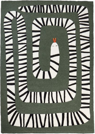 OKAPI - Vloerkleed - Donkergroen - 160 x 230 cm - Wol