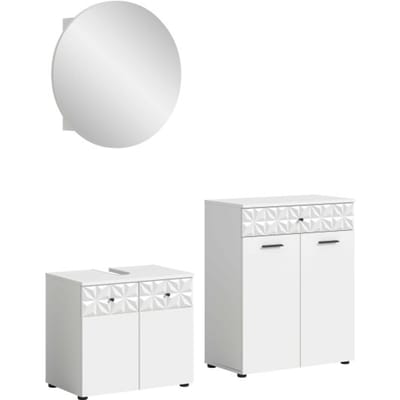 Prisma badkamercombinatie wit NB wit hoogglans MDF TZ - 37x141x187cm