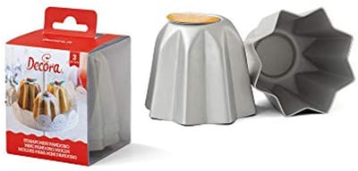 Professionele Pandoro Bakvorm Ø 7,5 x 6 cm - Set van 3 - Geanodiseerd Aluminium