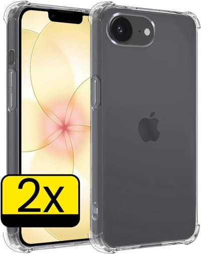 Hoesje - 2 Stuks - Geschikt voor Apple iPhone 17e - Sterk & Shockproof - Siliconen Case - Back Cover - Telefoon Hoes Shock Proof - Telefoonhoesjes - Transparant