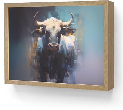 Wandlamp 40x30 cm - Oplaadbaar - Stier - Zwart - Abstract - Horens - Wandlampen binnen woonkamer - Slaapkamer lamp - Decoratieve nachtlamp - Vloerlamp draadloos