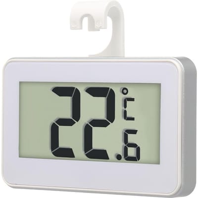 Digitale LCD-koelkastthermometer Koelkast-vriezerthermometer met verstelbare standaard Magneet Frost beige