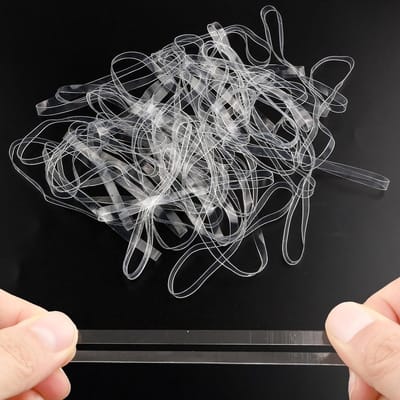 Grote Transparante Rubber Bands van 20 cm - Duurzaam en Scheurbestendig voor Afvalbakken, Kantoor, Keuken en School - 50 Stuks