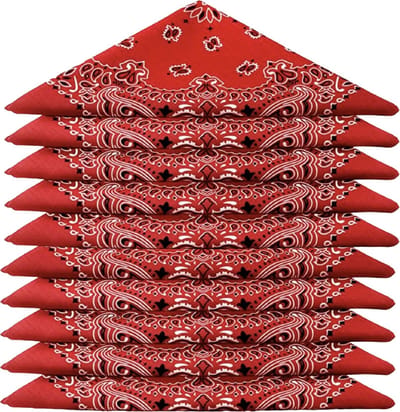 Boerenzakdoek Rood 10 Stuks - Bandana Rood - Zakdoek Rood