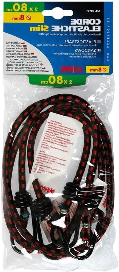 Elastische Koorden - Spanbanden Bungee Koorden - Aanhanger Vastzetten - Gehard Stalen Haken - 2x80 cm - Zwart