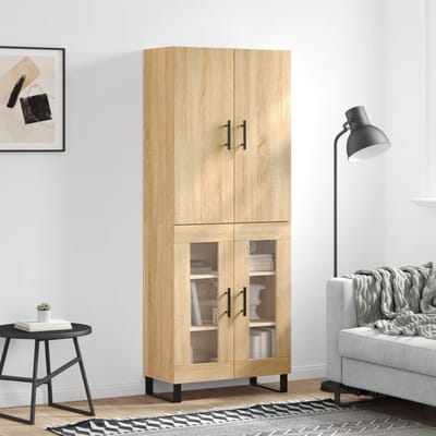 vidaXL - Hoge - kast - 69,5x34x180 - cm - bewerkt - hout - sonoma - eikenkleurig