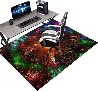 Vloerbeschermer - Stoelmat Onderlegger - Bureau Gebruik - Antislip TPR Onderkant - 140 x 190 cm - Gekleurd Patroon
