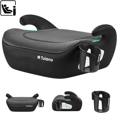 Tulano Cabby 20 i-Size Autostoelverhoger - Zitverhoger - Kinderzitje 125-150 cm met Bekerhouder - Grijs