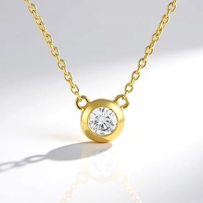 Cavill - Zilveren Halsketting - 925 Sterling Zilver Verguld - I2 H Diamant 0 055 ct Ronde Briljant - Verstelbaar Elegant Design 45 72 cm