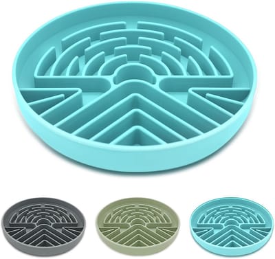 Famanu – Slow Feeder Hondenbak voor grote en kleine honden - anti-verstikking - hondenvoerbak met antislipbasis - interactieve langzaam etende kom voor huisdieren - siliconen voerbak voor puppy's en katten