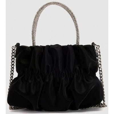 Nieuwe Mini Strass Handgeschreven Rimpeltassen Celebrity Stijl Mode Feest Crossbody Cloud Ketting Dames Tassen gray