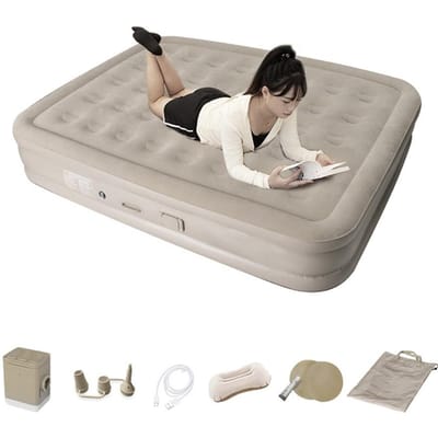 Matelas gonflable avec pompe électrique Gonflage et dégonflage rapides et automatiques en un clic Twin Heighten