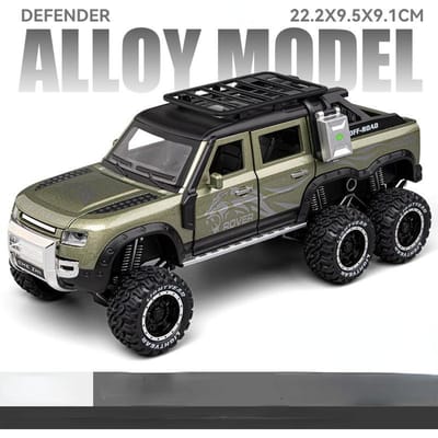 1:24 Land Rover Defender 6X6 Hoge Simulatie Diecast Auto Metaallegering Modelauto Kinderen'S Speelgoed Verzameling Cadeaus C334