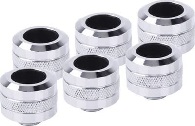 LOT DE 6 RACCORDS À COMPRESSION POUR TUBE Ø16MM ALPHACOOL EISZAPFEN PRO (ARGENT)