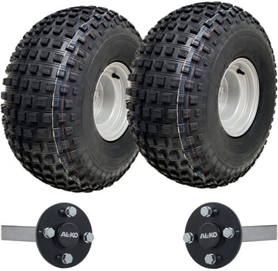 22x11.00-8 ATV- en quad-aanhangwagenkit met noppenbanden, P323-wielen en ALKO-assen, geschikt voor de openbare weg, 310 kg