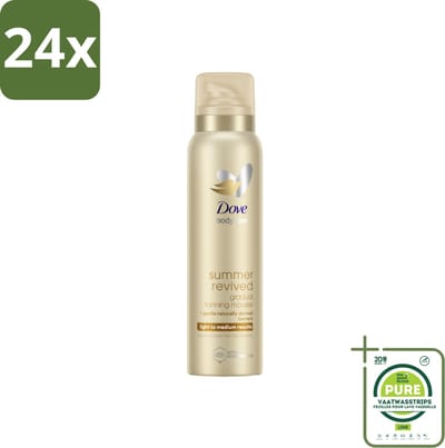 Dove Body Love Zelfbruinende Mousse - Summer Revived - Light-Medium - 150 ml - Voordeelverpakking - 24 stuks - Zelfbruiner - Body mousse