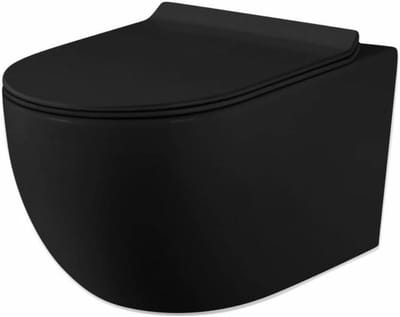 Toilet Set Randloos - Hangtoilet Compleet - Badkamer Vernieuwen - Softclose Zitting - Wandmontage - Zwart