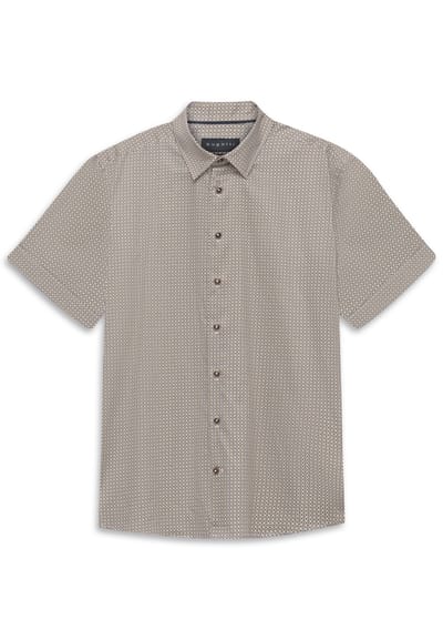 Bugatti Herren Korte mouwen shirt Modern Fit gestreept van katoen