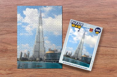 Puzzel De zon schijnt op de Burj Khalifa in Dubai - Legpuzzel - Puzzel 500 stukjes