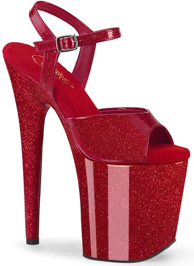 Pleaser - FLAMINGO809GP Sandaal met enkelband, Paaldans schoenen - US 13 - 44 Shoes - Bordeaux rood