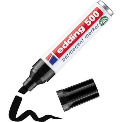 Edding 500 Permanente marker, schuine punt 2-7 mm. zwart