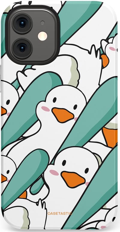 Casetastic Hoesje Geschikt voor Apple iPhone 12 Mini - Stijlvolle Beschermende Duo-layer Case - Ganssterk