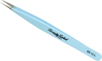 Beauty Label Pincet - Lash Tweezer -SD-12 - Licht Blauw LARGE