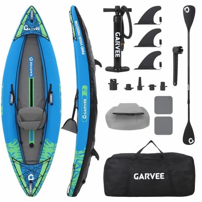 Joorly 1-persoons Opblaasbare Kajak - Kayak - Viskajak - Boot - Opblaas boot - 300 x 92 x 30 cm - Hemelsblauw