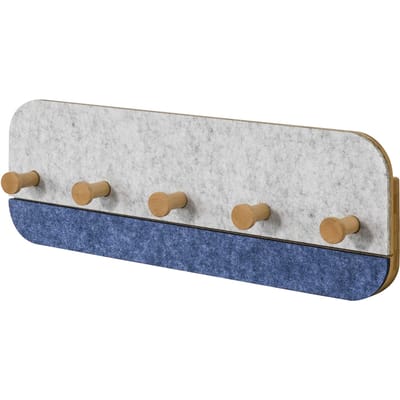 SoBuy Wandkapstok met 5 Haken - Bamboe en Vilt - 55x3x19cm