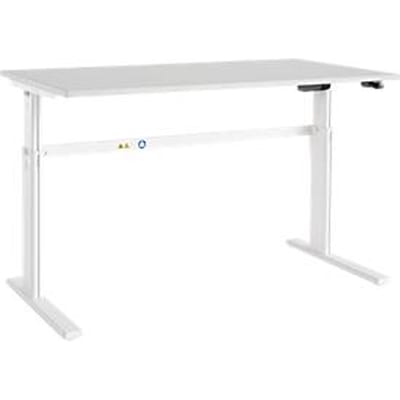 Schäfer Shop  Select Bureautafel Moxxo IQ, elektrisch in hoogte verstelbaar, rechthoek, C-poot, B 1800 x D 800 x H 725-1185 mm, lichtgrijs/wit