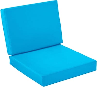 Diepe Zitkussens Set - Tuinkussens Vervanging - Buiten Zitten - Waterdichte Afneembare Hoes - 51x51x8/51x43x8cm - Blauw