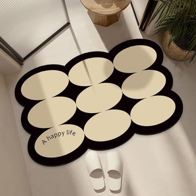 Badkamer diatomeeënaarde absorberende mat toiletdeur antislip sneldrogende mat huishoudelijk toiletmat voetmat 40 * 60cm Crystal Fleece