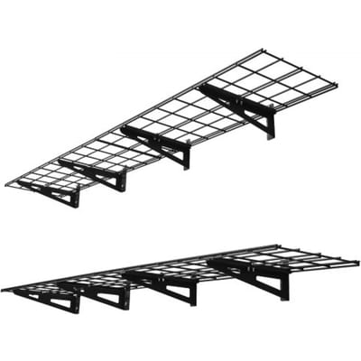 VEVOR 2-delige garageplankenset, 1830x315x122 mm, gereedschapsopslag, 136 kg per laag, wandmontage gereedschapshouder, 1830x315 mm plankoppervlak, opbergplanken, metalen plank, gereedschapsorganizer, wandplanken