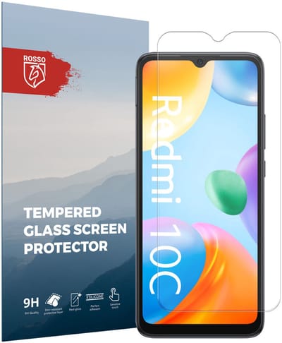Rosso 9H Tempered Glass Screen Protector Geschikt voor Xiaomi Redmi 10C | Glasplaatje | Beschermlaag | Beschermglas | 9H Hardheid