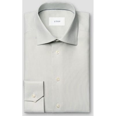 Eton Overhemd Smooth Fine Twill Organic Extra Long Staple Cotton Licht Groen / male