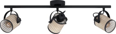 EGLO RUSCOMB SPOTRAIL 3L E27 ZWART/NATUURVLECHT