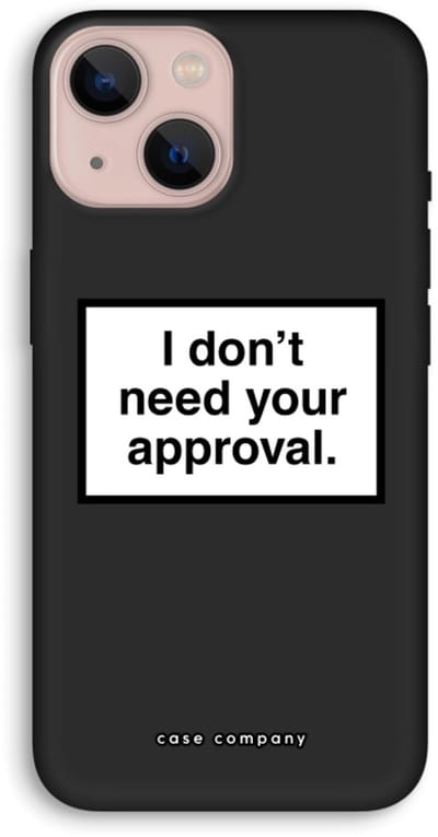 Case Company® - Hoesje geschikt voor iPhone 13 hoesje - Don't need approval - Biologisch Afbreekbaar Telefoonhoesje - Bescherming alle Kanten en Schermrand