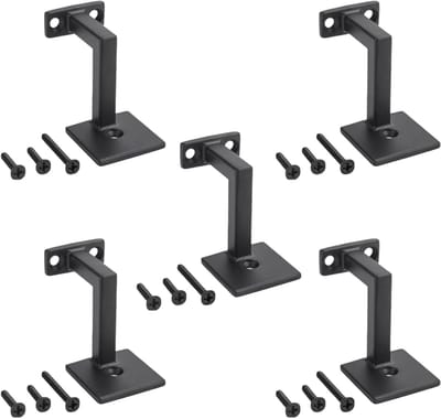 Leuninghouders - Leuningdragers - Trappen Beveiligen - Duurzaam Zinklegering - 5 Stuks - Zwart