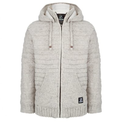 Gebreid Wollen Heren/Uni Vest van Schapenwol met Polyester Fleece voering en afneembare capuchon - SHAKALOHA - M Chuck Ziphood 3XL