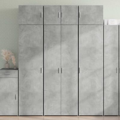 vidaXL - Opbergkast - 70x42,5x225 - cm - bewerkt - hout - betongrijs