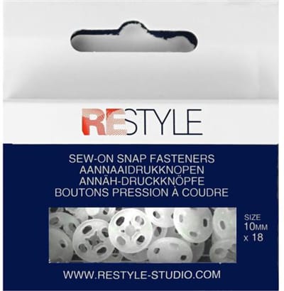 Aannaaidrukknopen 10 mm plastic, 18 stuks