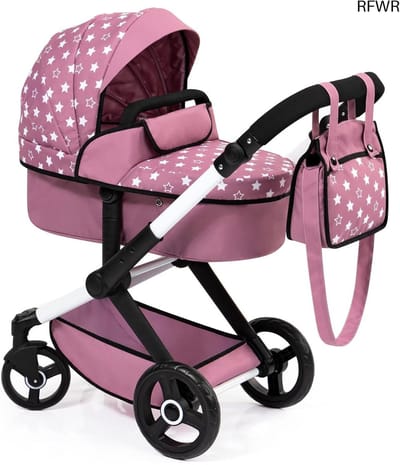 RFWR® Poppenwagen met verstelbare duwstang en transformeerbare joggerfunctie