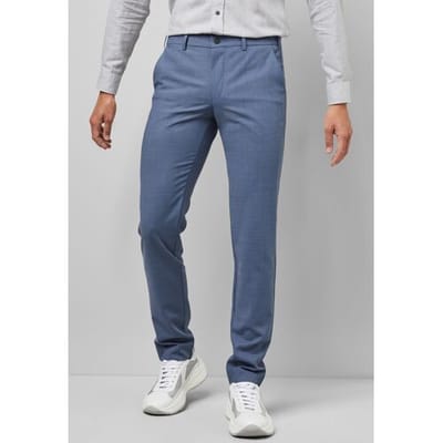 Meyer Broek M5 4-Way-Stretch Wool Blend Chino Blauw / male