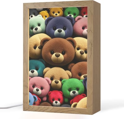 Nachtlampje 20x30 cm - Kinder lampje - Knuffelbeer - Teddy - Design - Kids - Tafellamp kinderkamer - Slaapkamer lamp - Bedlamp kinderen - Kinderlampje stopcontact - Wandlamp babykamer - Nachtlampjes