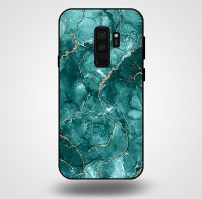 Smartphonica Telefoonhoesje voor Samsung Galaxy S9 Plus met marmer opdruk - TPU backcover case marble design - Goud Groen geschikt voor Samsung Galaxy S9 Plus