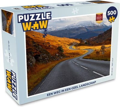 Puzzel Een weg in een geel landschap - Legpuzzel - Puzzel 500 stukjes